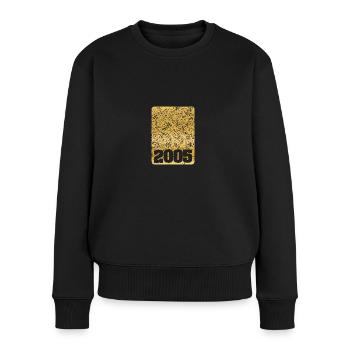 Jahr 2005 - Frauen Premium Bio Pullover - Schwarz - Vorne - Julia (174cm)