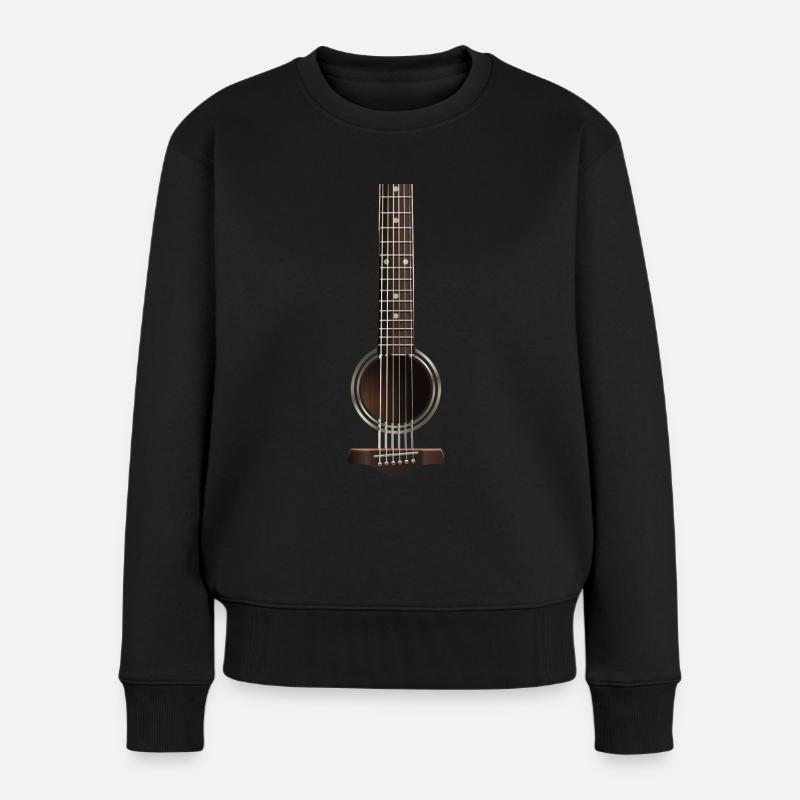 Gitarre, Gitarrist, Mann, Frau oder Kind - Frauen Premium Bio Pullover - Schwarz