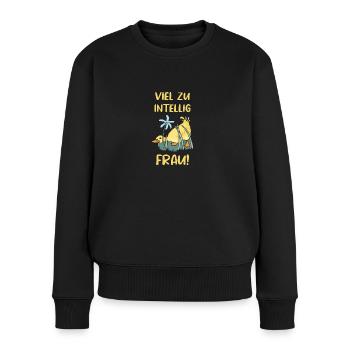 intelligente Frau schlaue Ente clever MINT - Frauen Premium Bio Pullover - Schwarz - Vorne - Julia (174cm)