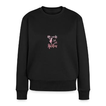 Mädchenfussball Fussballerin Fussballmädchen - Frauen Premium Bio Pullover - Schwarz - Vorne - Julia (174cm)