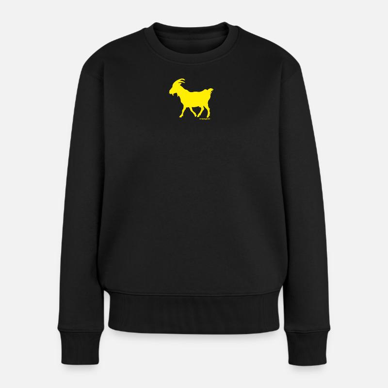 Chèvre GOAT bouc émissaire jaune - Pull Premium bio Femme - noir