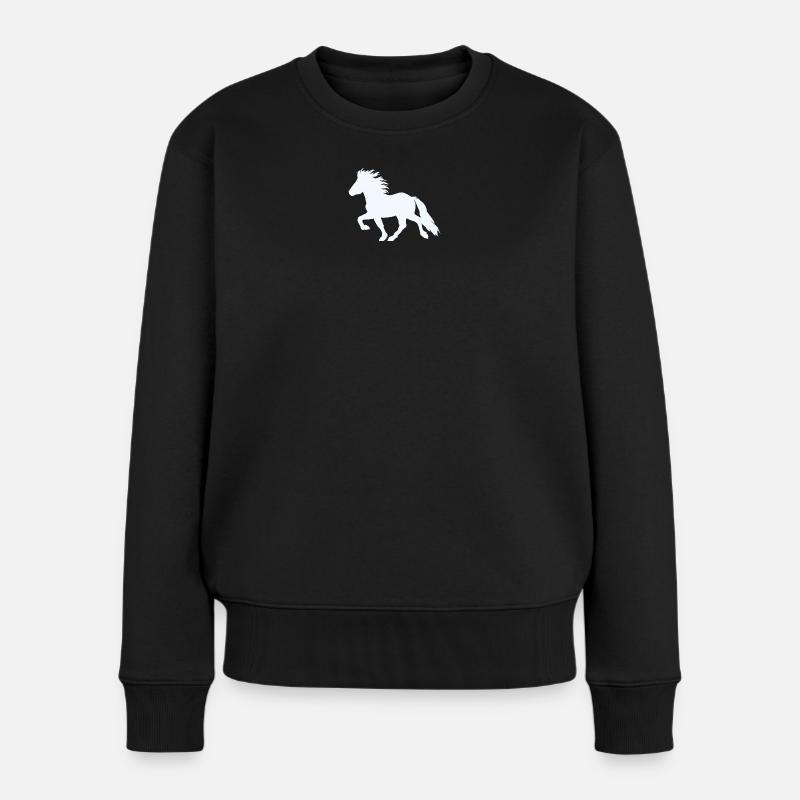 Töltendes Islandpferd 6, Edler Isländer  - Frauen Premium Bio Pullover - Schwarz