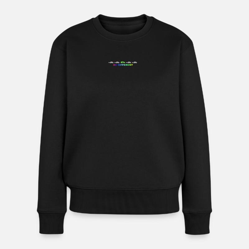 Be different - Frauen Premium Bio Pullover - Schwarz
