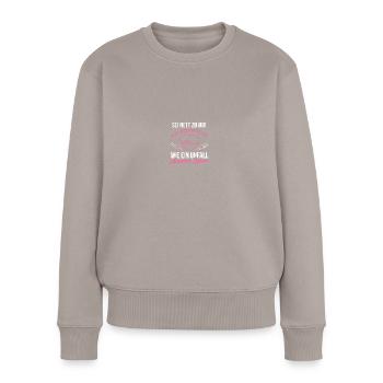 Krankenschwester, Krankenhaus, Pflegekraft - Frauen Premium Bio Pullover - Taupe - Vorne - Julia (174cm)