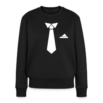 Fake tie - Women's Premium Organic Jumper - black - Front - Julia (174cm)