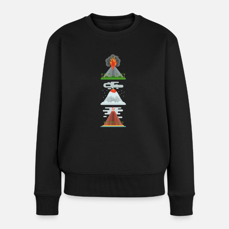 Vulkan Vulkane Vulkanliebhaber Shirt lustig Vulkan - Frauen Premium Bio Pullover - Schwarz