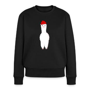 Schwarzwaldmädel Bollenhut Schwarzwald Lama Motiv - Frauen Premium Bio Pullover - Schwarz - Vorne - Julia (174cm)