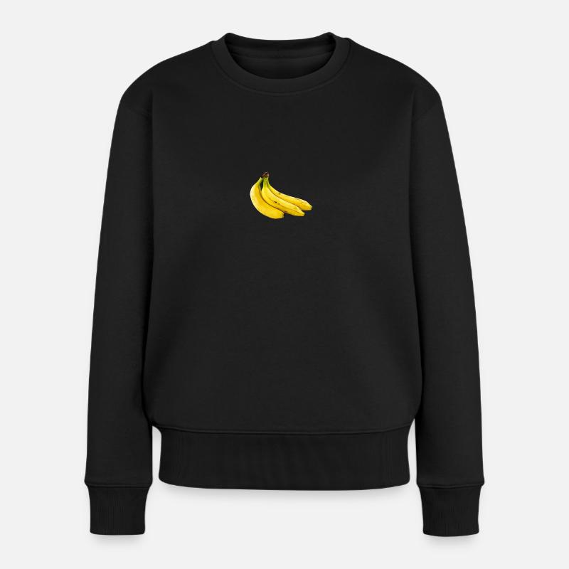 Bananen - Frauen Premium Bio Pullover - Schwarz