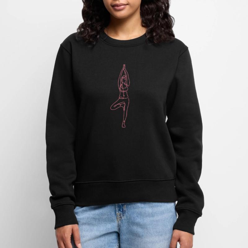 2 Yoga Vrikshasana oder der Baum | 3. Rosa Flamme Frauen Premium Bio Pullover