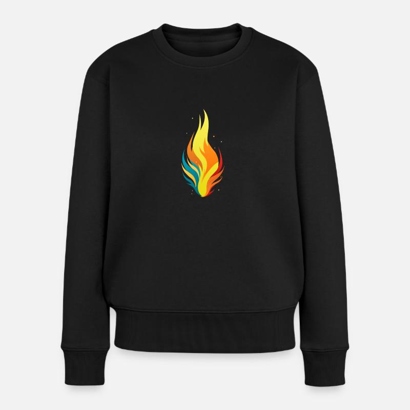 Flamme - Frauen Premium Bio Pullover - Schwarz