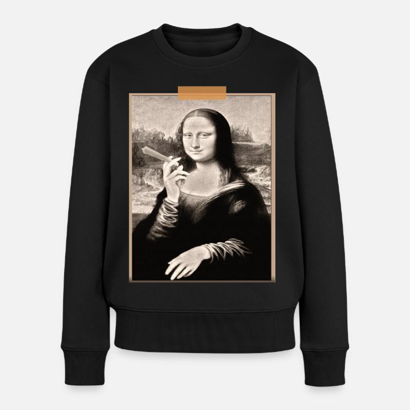 Mona Lisa Modernisiertes Zigaretten-T-Shirt - Frauen Premium Bio Pullover - Schwarz