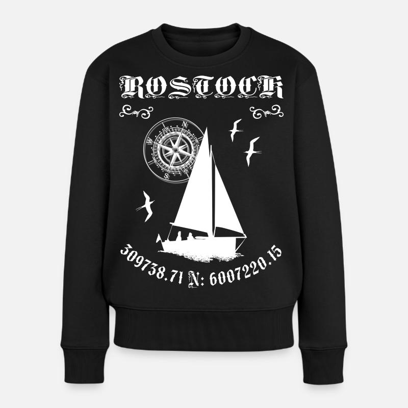 Rostock - Frauen Premium Bio Pullover - Schwarz