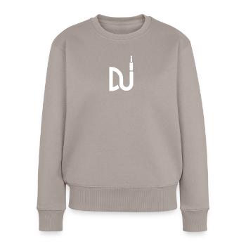 DJ - Disc jockey - Frauen Premium Bio Pullover - Taupe - Vorne - Julia (174cm)