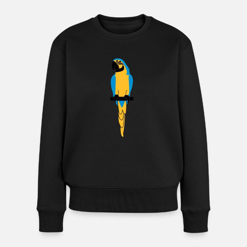 Papagei - Frauen Premium Bio Pullover - Schwarz