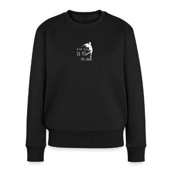 Silhouette Fée pas Chier Humour Copine - Pull Premium bio Femme - noir - Devant - Julia (174cm)