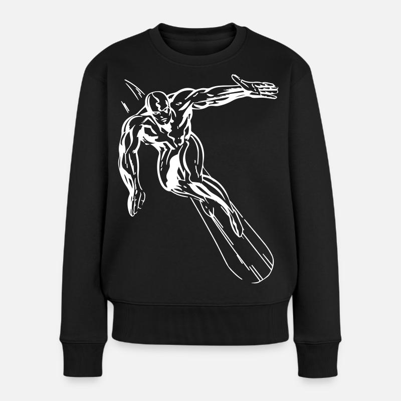 SilverSurfer - Frauen Premium Bio Pullover - Schwarz