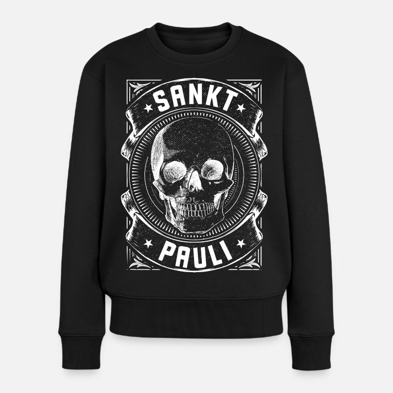 St. Pauli / Sankt Pauli / Hamburg - Frauen Premium Bio Pullover - Schwarz