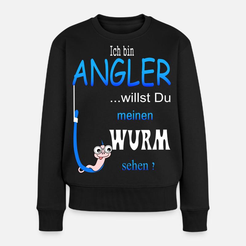 Lustige Angler Spruch - Frauen Premium Bio Pullover - Schwarz
