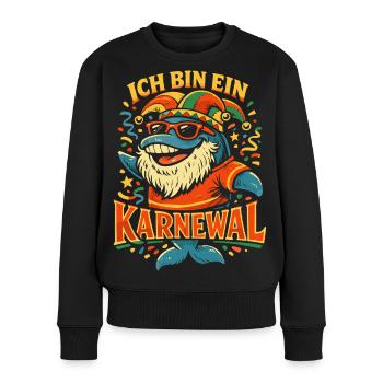 Kölner Karneval Fasching Karnewal Geschenk  - Frauen Premium Bio Pullover - Schwarz - Vorne - Julia (174cm)