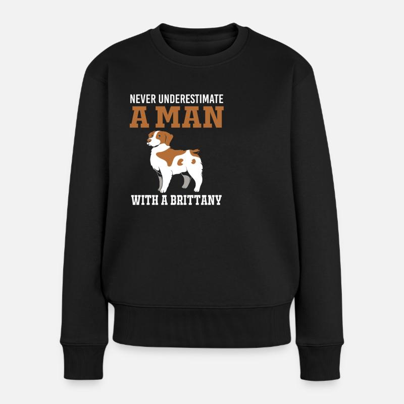 Bretagne Hund Brittany Hund - Frauen Premium Bio Pullover - Schwarz