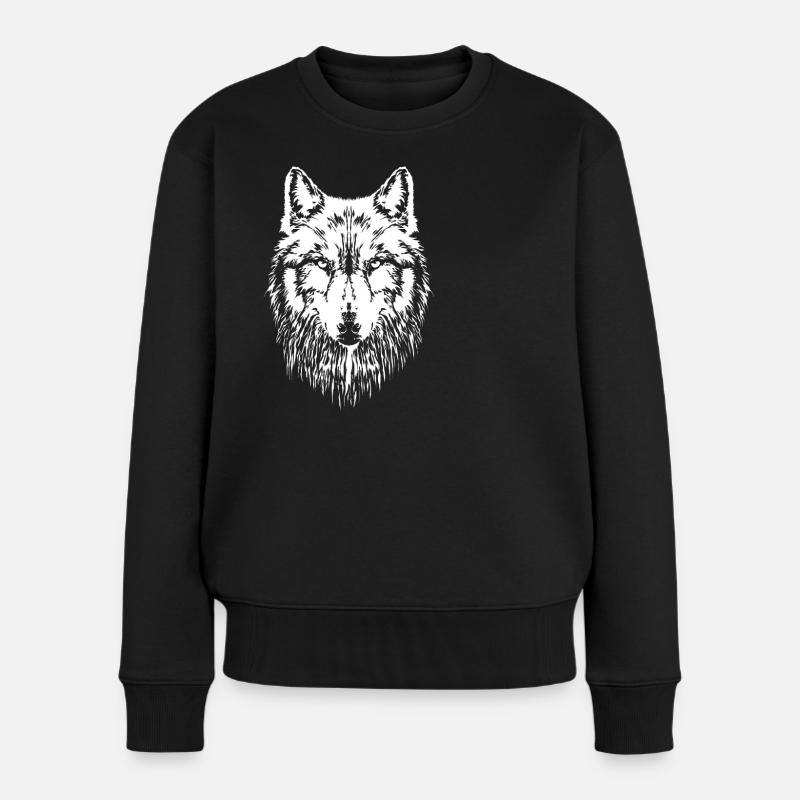 Tête de loup - Pull Premium bio Femme - noir