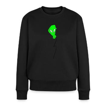 Außerirdischer - Frauen Premium Bio Pullover - Schwarz - Vorne - Julia (174cm)