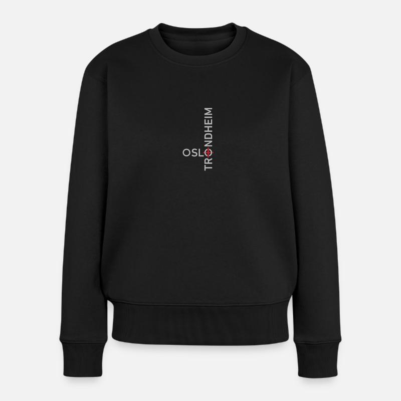 OSLO nach TRONDHEIM - Frauen Premium Bio Pullover - Schwarz