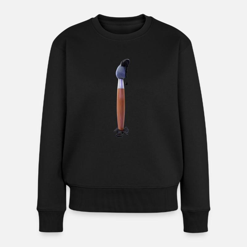 3D Paint Blush - Frauen Premium Bio Pullover - Schwarz