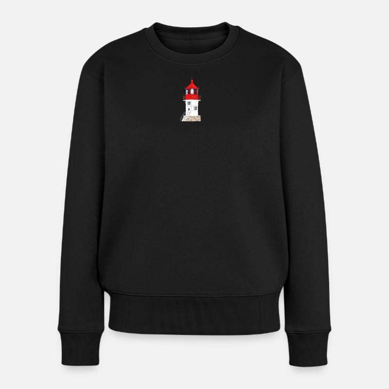 Insel Hiddensee, Leuchtturm Gellen, ohne Text - Frauen Premium Bio Pullover - Schwarz