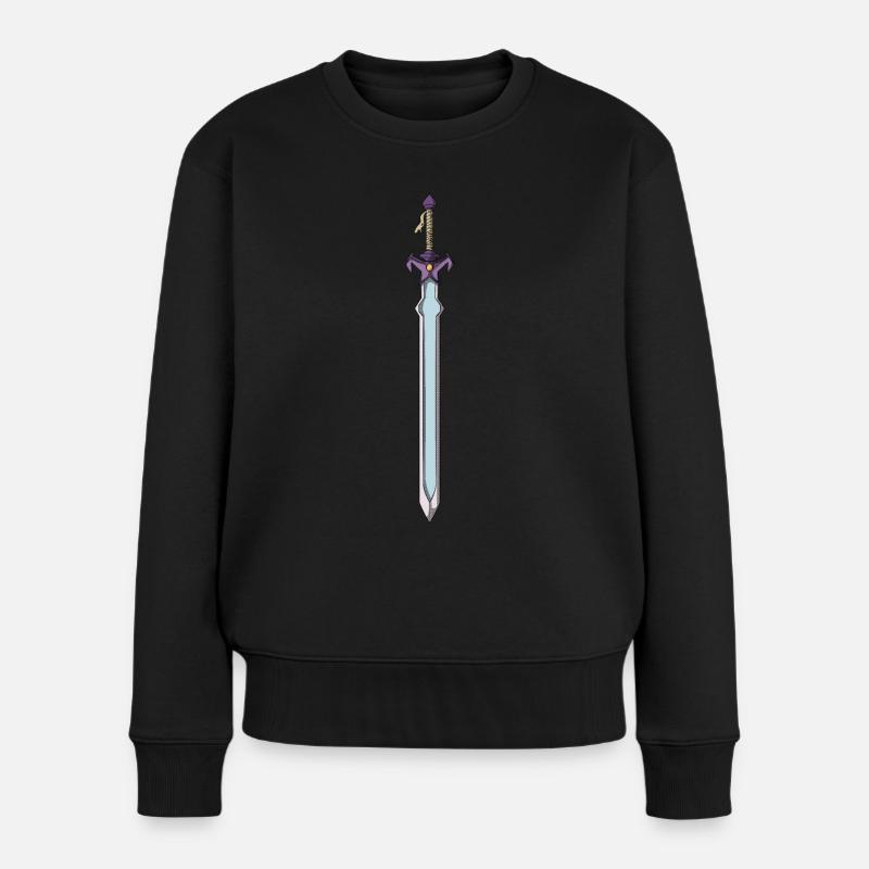 Schwert RPG Videogame Retro Gaming Game Fans - Frauen Premium Bio Pullover - Schwarz