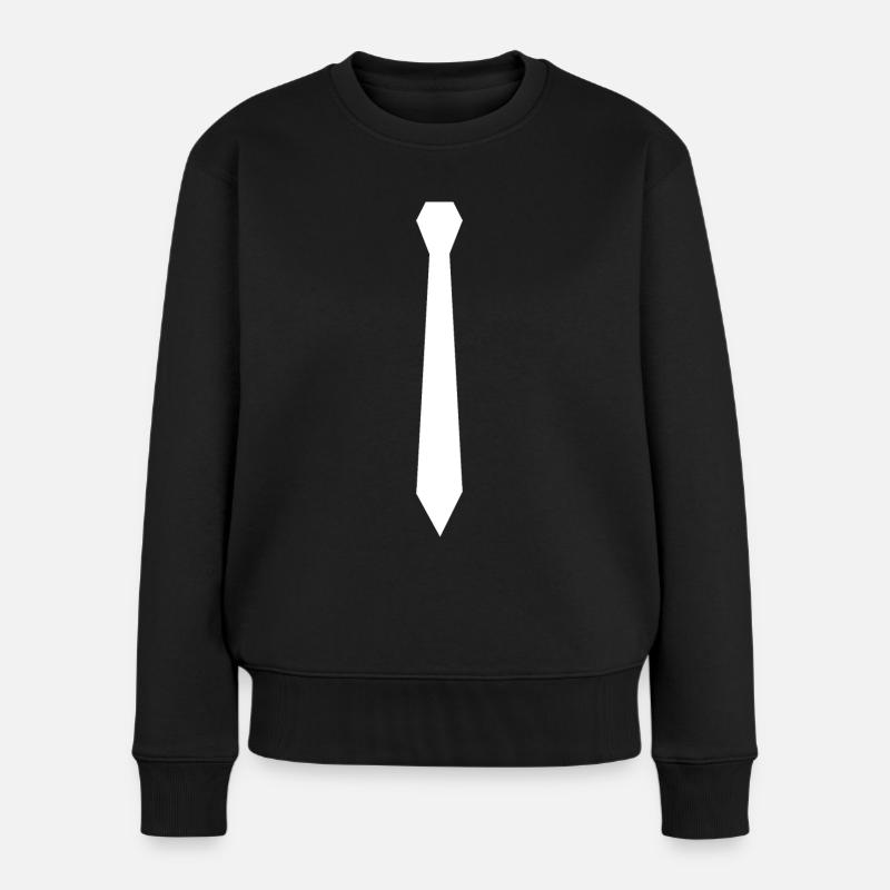 Cravate blanche - Pull Premium bio Femme - noir