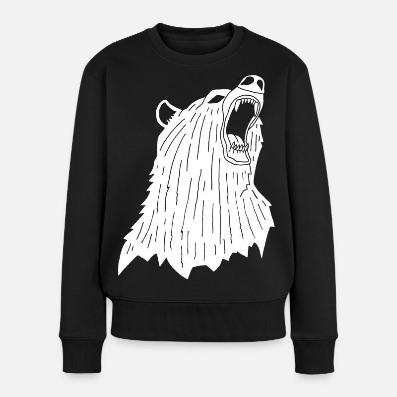 Ours blanc en colère - Pull Premium bio Femme - noir
