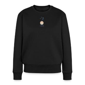 Das Sternbild Waage - Frauen Premium Bio Pullover - Schwarz - Vorne - Julia (174cm)
