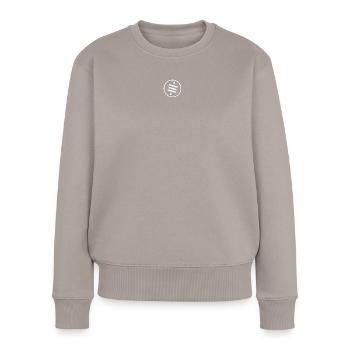 Sats are our cents - White - Frauen Premium Bio Pullover - Taupe - Vorne - Julia (174cm)