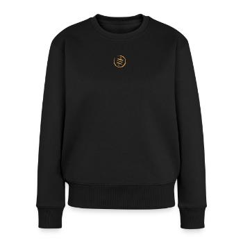 Sats are our cents - Scratch orange - Frauen Premium Bio Pullover - Schwarz - Vorne - Julia (174cm)
