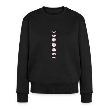 MOND - Frauen Premium Bio Pullover - Schwarz - Vorne - Julia (174cm)