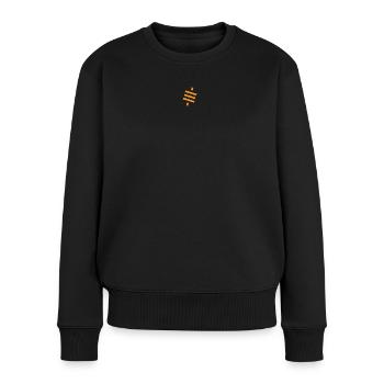 Sats are our cents - Orange symbol - Frauen Premium Bio Pullover - Schwarz - Vorne - Julia (174cm)