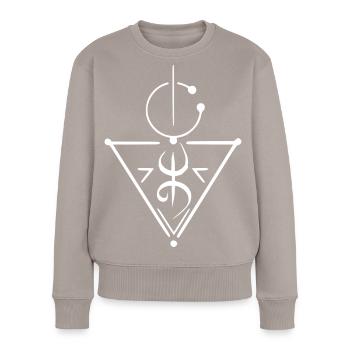Berber-Amazigh-Symbolzeichen - Frauen Premium Bio Pullover - Taupe - Vorne - Julia (174cm)