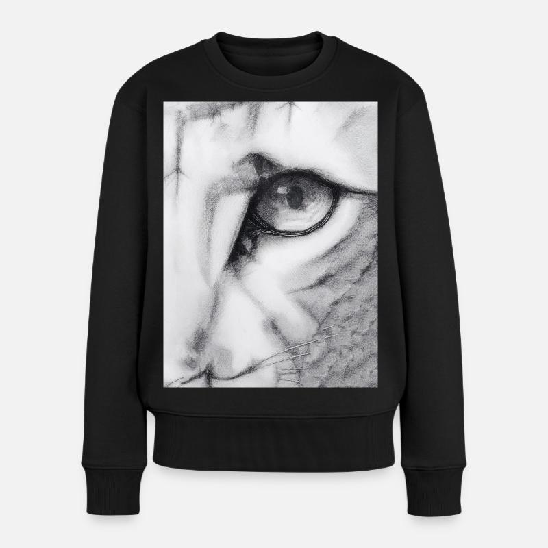 Katzenartig - Frauen Premium Bio Pullover - Schwarz