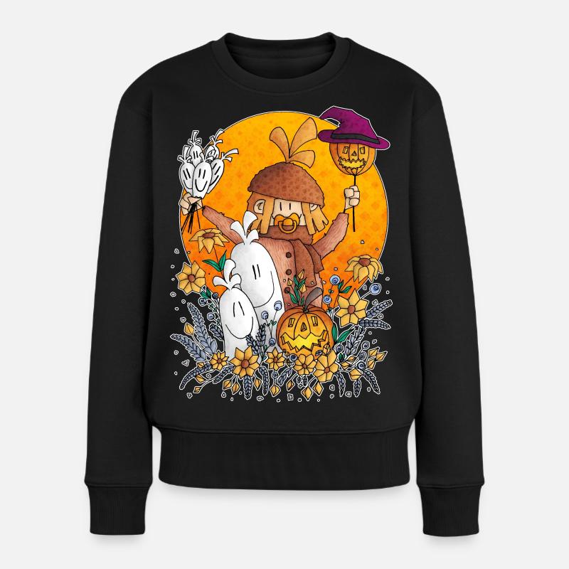 Ugo - die Kürbis-Parade / - Frauen Premium Bio Pullover - Schwarz