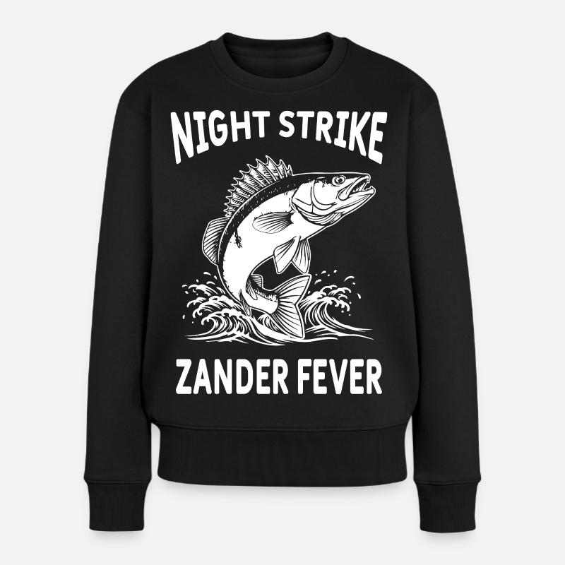 Angeln am Sandre River Night Strike - Frauen Premium Bio Pullover - Schwarz