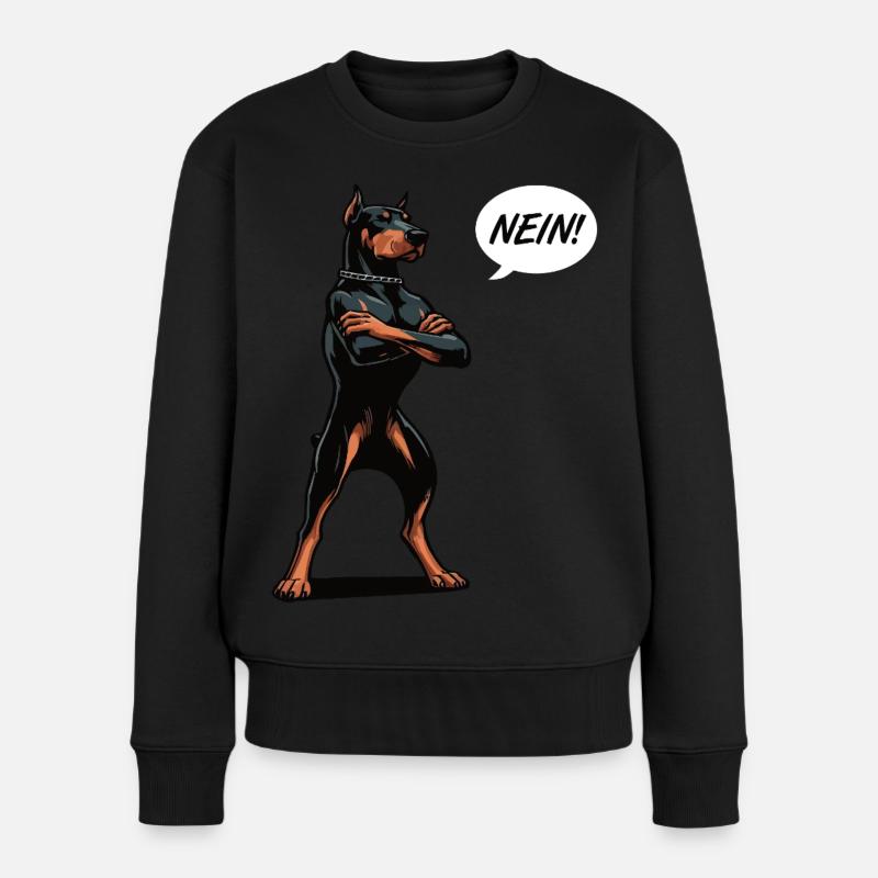 Nein Dobermann Dobermannbesitzer Dobermannhalter - Frauen Premium Bio Pullover - Schwarz