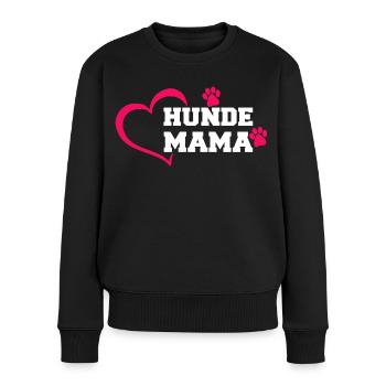 Hunde Mama - Frauen Premium Bio Pullover - Schwarz - Vorne - Julia (174cm)