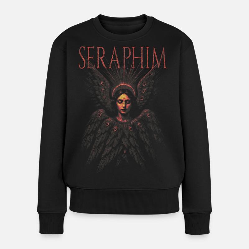 Ailes de séraphin à l’aura mystique - Pull Premium bio Femme - noir