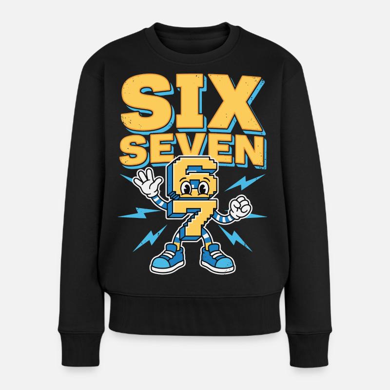 Meme 67 Six Seven 6 7 - Frauen Premium Bio Pullover - Schwarz