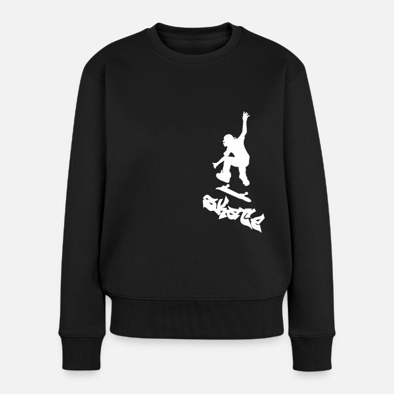 skate skateboard - Frauen Premium Bio Pullover - Schwarz