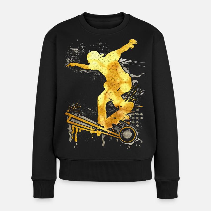 | de skate SK8R | Skateboard Grind - Pull Premium bio Femme - noir