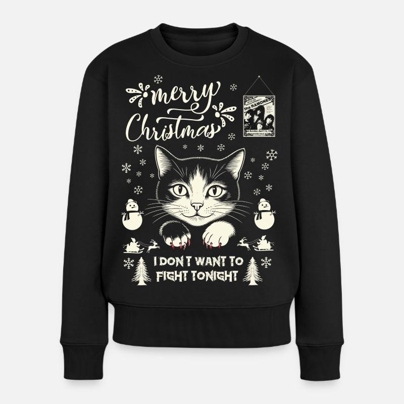 Joyeux Noël, je ne veux pas me battre ce soir - Pull Premium bio Femme - noir