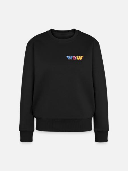 WOW - Frauen Premium Bio Pullover - Schwarz
