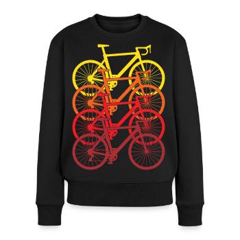 retro bike t-shirt cycling gift for cyclist - Pull Premium bio Femme - noir - Devant - Julia (174cm)